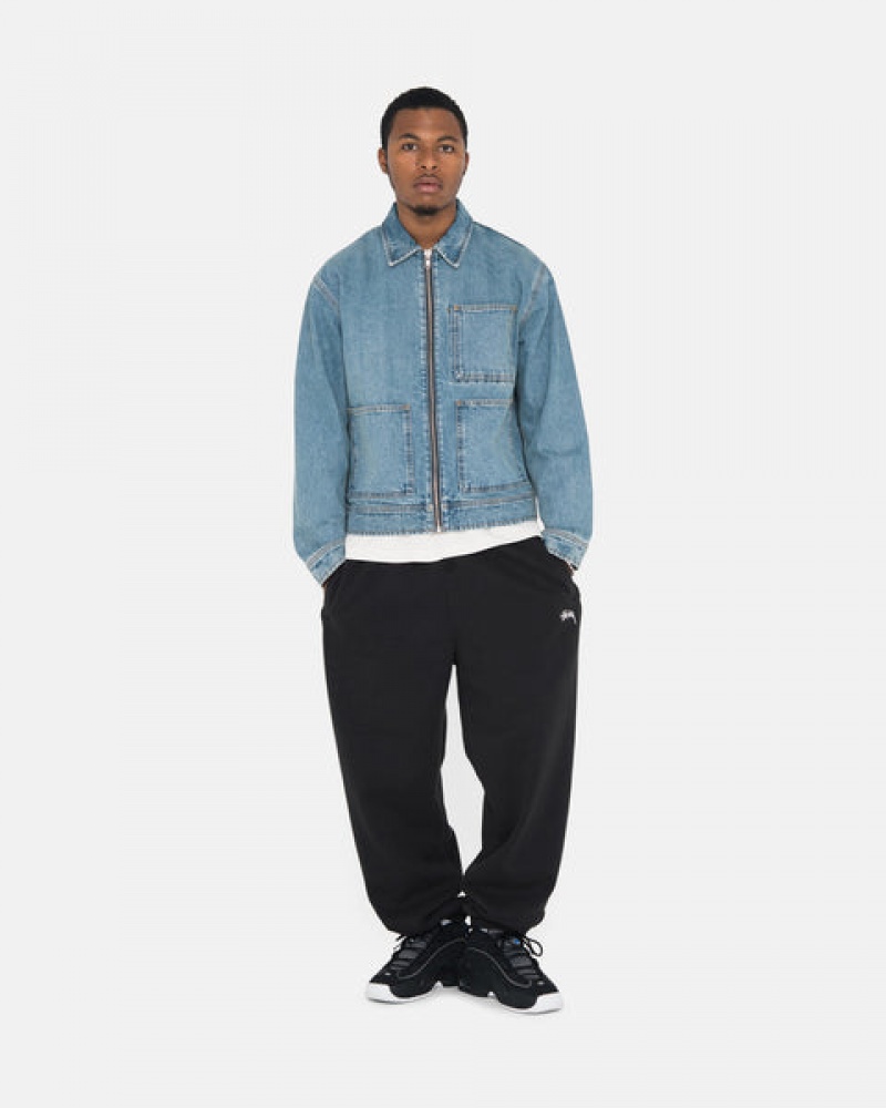 Stussy Overdyed Stock Logo Sweatpant Joggebukser Herre Svarte Norge | EMJ-8059