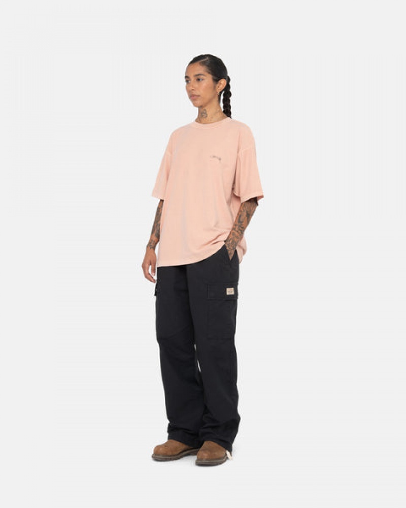 Stussy Pig. Dyed Inside Out Crew T Skjorte Dame Lyse Rosa Norge | MLY-8232