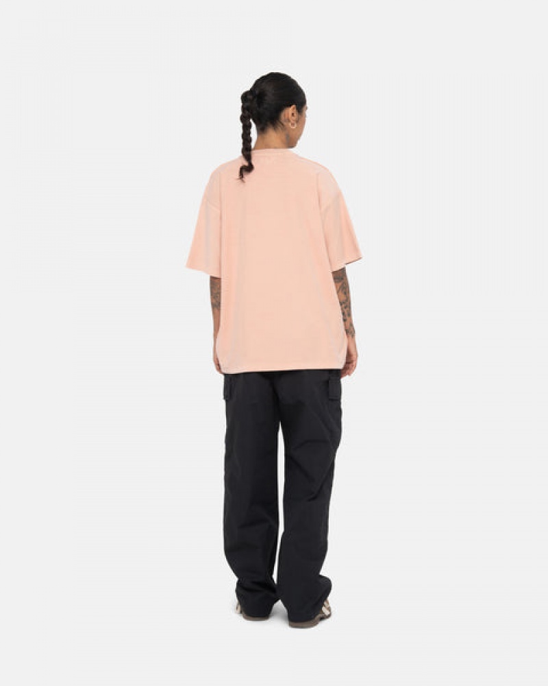 Stussy Pig. Dyed Inside Out Crew T Skjorte Dame Lyse Rosa Norge | MLY-8232