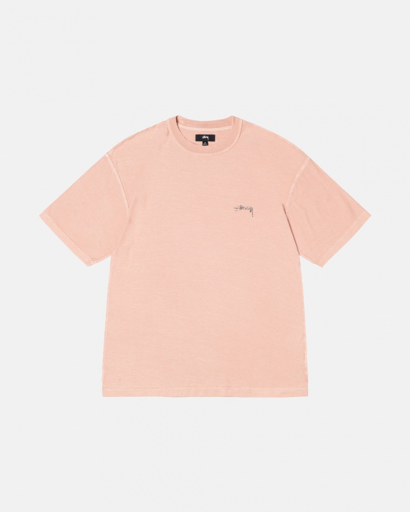 Stussy Pig. Dyed Inside Out Crew T Skjorte Dame Lyse Rosa Norge | MLY-8232