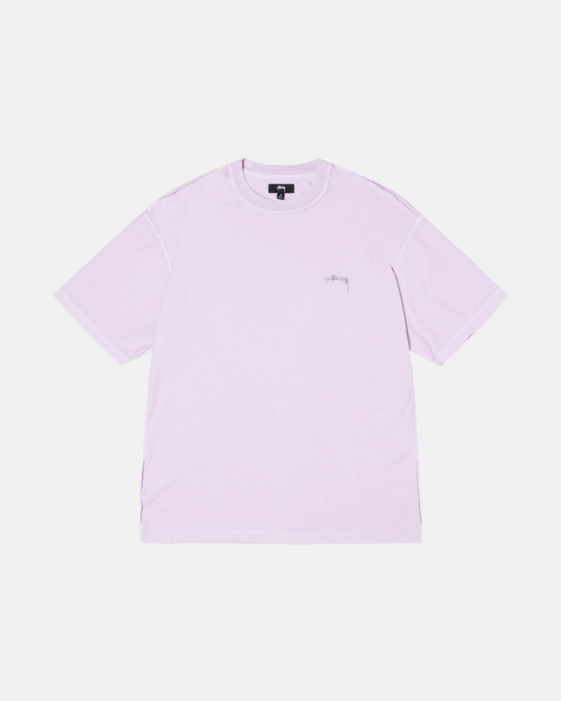 Stussy Pig. Dyed Inside Out Crew T Skjorte Dame Lilla Norge | EEU-5203