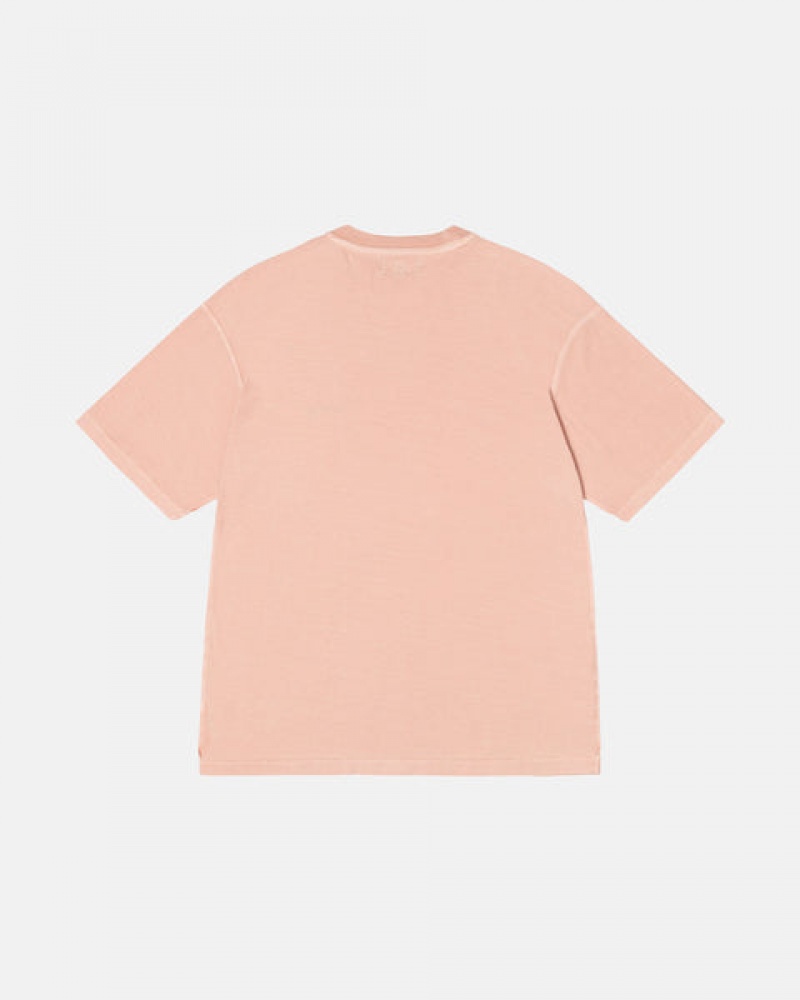 Stussy Pig. Dyed Inside Out Crew T Skjorte Herre Lyse Rosa Norge | PDT-6075