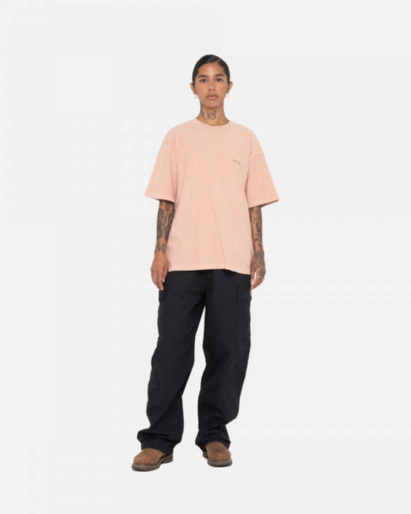 Stussy Pig. Dyed Inside Out Crew T Skjorte Herre Lyse Rosa Norge | PDT-6075