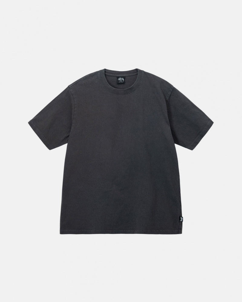 Stussy Pigment Dyed Crew T Skjorte Dame Svarte Norge | VXT-6354