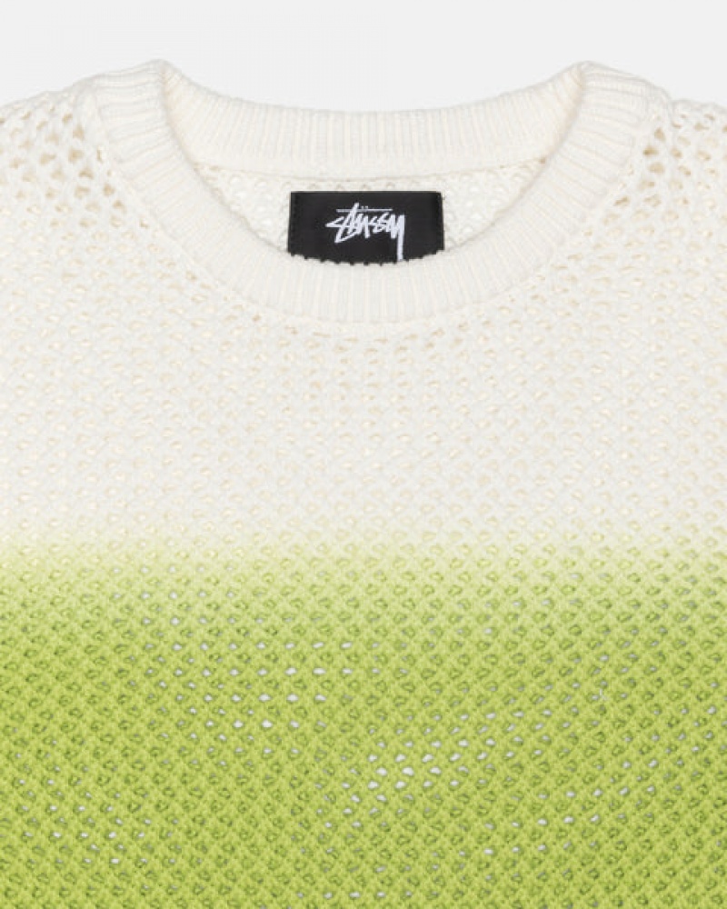 Stussy Pigment Dyed Loose Gauge Knit Genser Gensere Herre Mørke Grønn Norge | TTI-3715