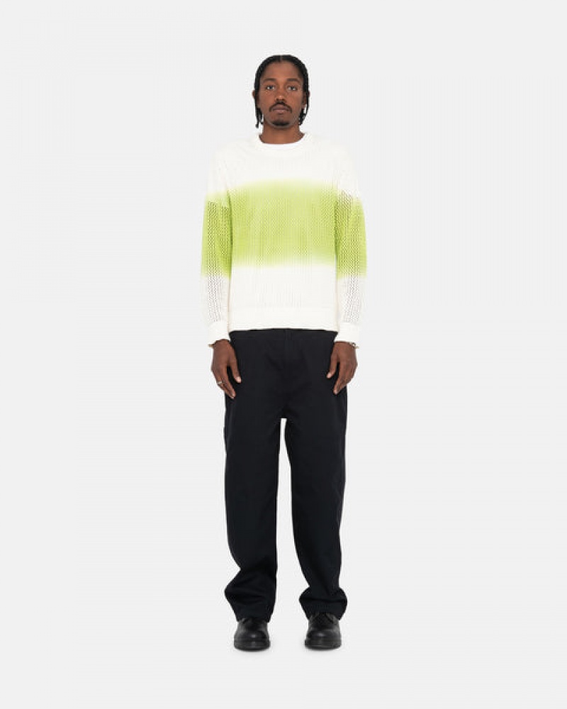 Stussy Pigment Dyed Loose Gauge Knit Genser Gensere Herre Mørke Grønn Norge | TTI-3715