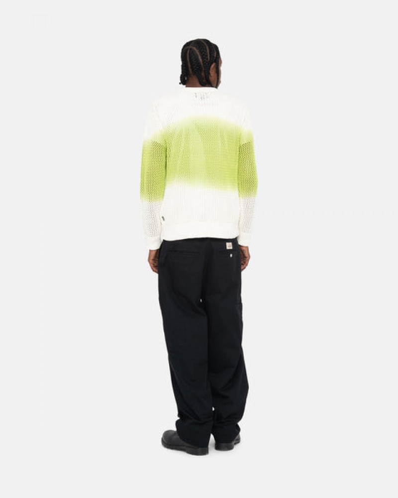 Stussy Pigment Dyed Loose Gauge Knit Genser Gensere Herre Mørke Grønn Norge | TTI-3715