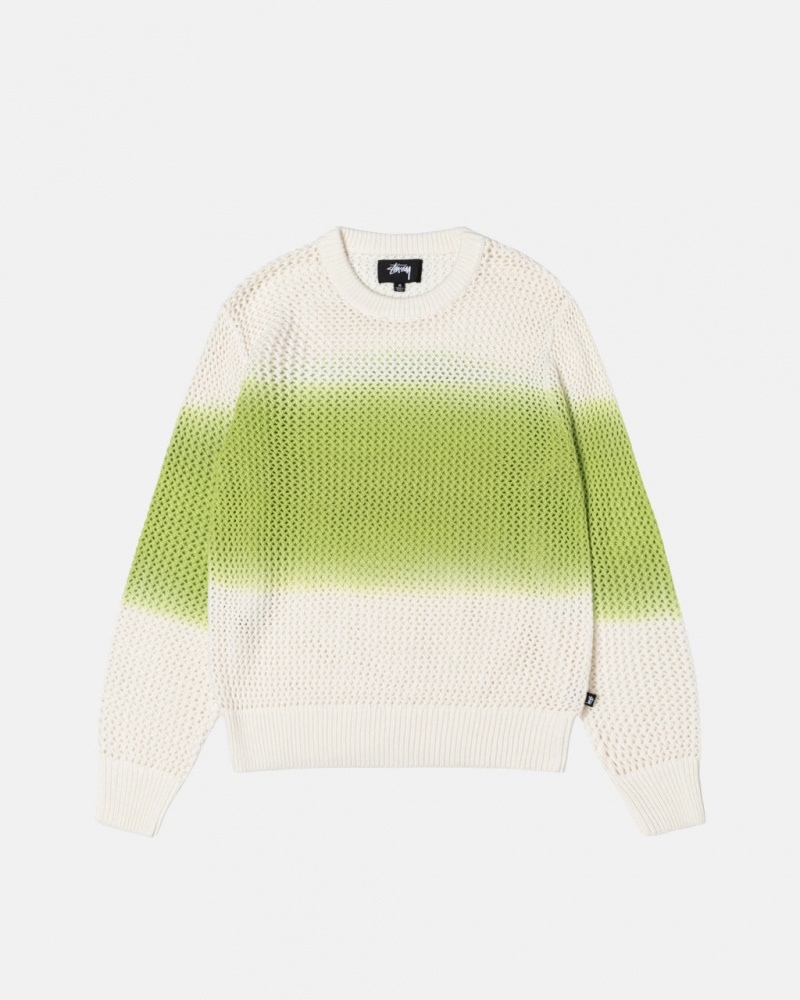 Stussy Pigment Dyed Loose Gauge Knit Genser Gensere Dame Mørke Grønn Norge | QKF-5321