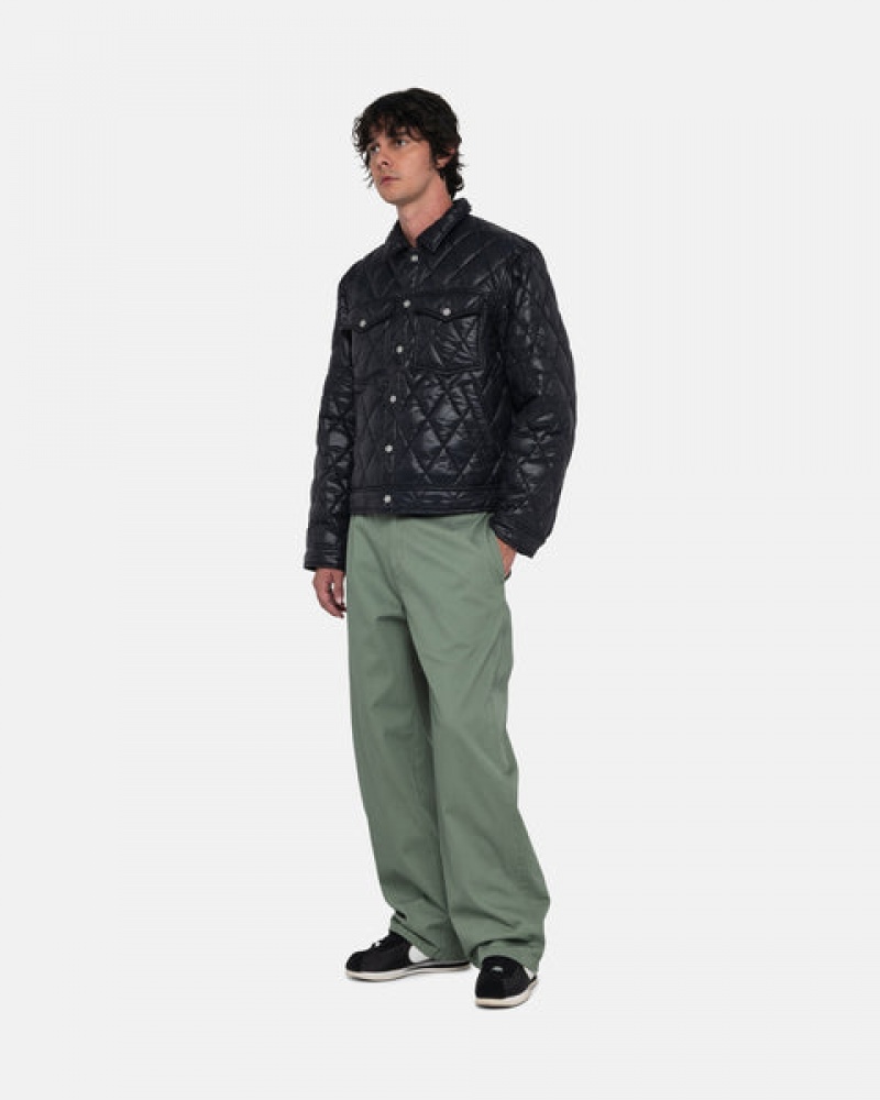 Stussy Ranch Jacket Vattert Nylon Jakker Herre Svarte Norge | OZC-7616