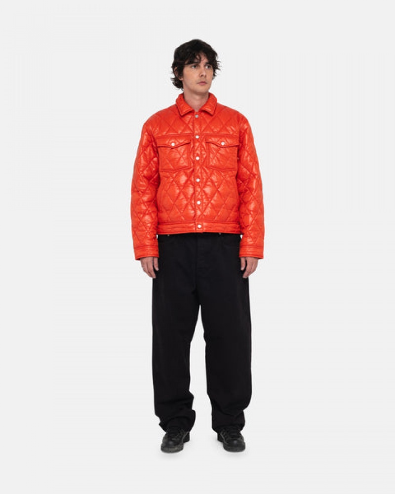 Stussy Ranch Jacket Vattert Nylon Jakker Herre Rød Norge | BVP-3906