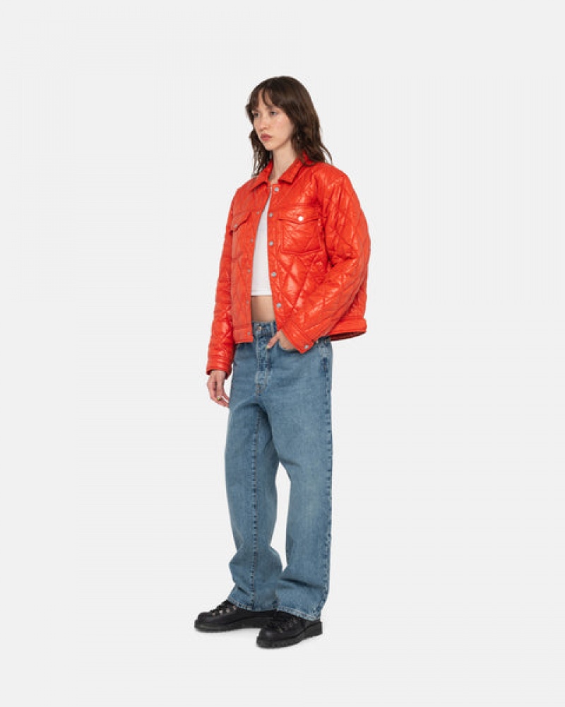 Stussy Ranch Jacket Vattert Nylon Jakker Dame Rød Norge | NBC-3009