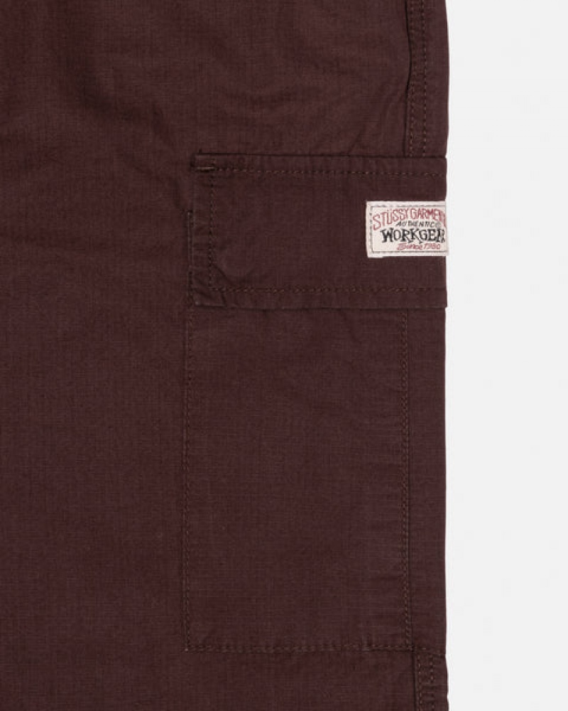 Stussy Ripstop Cargo Beach Pant Bukse Dame Brune Norge | HXI-4333