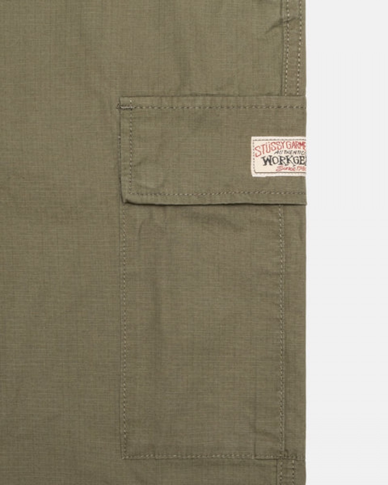 Stussy Ripstop Cargo Beach Pant Bukse Dame Olivengrønne Norge | WGM-0142