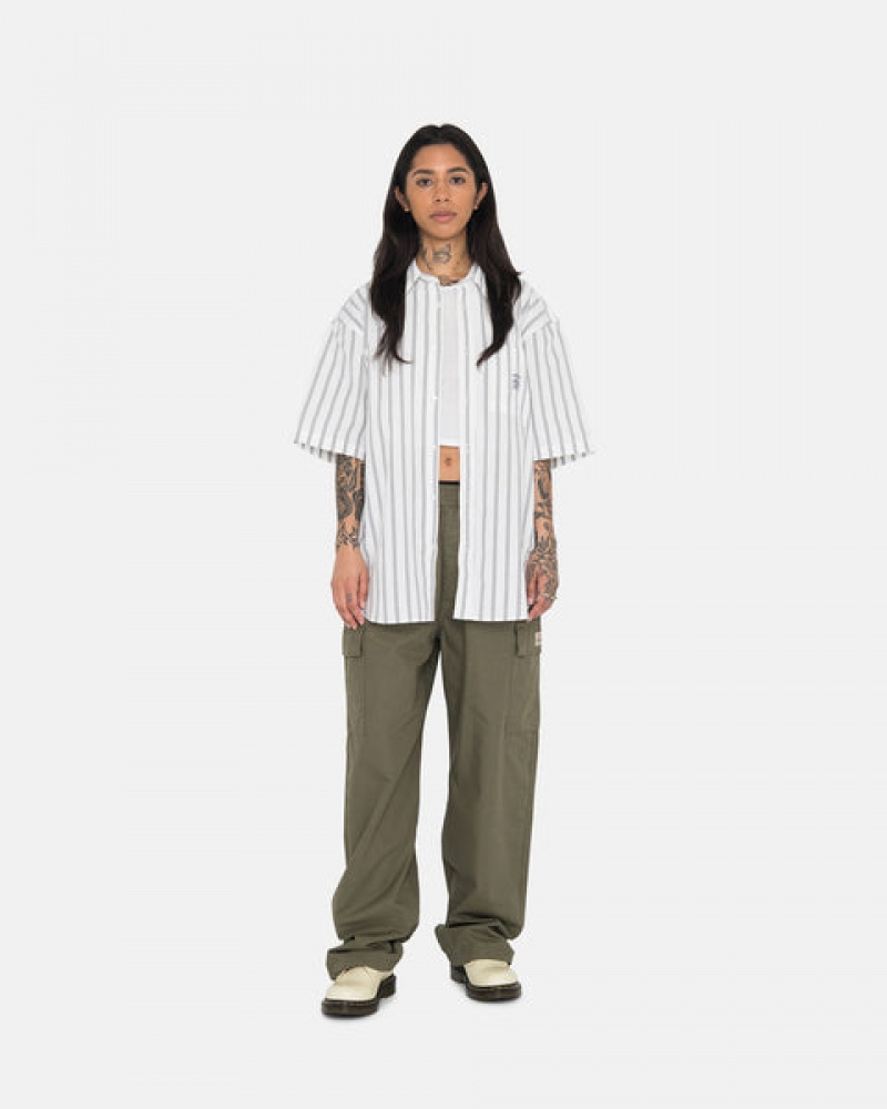 Stussy Ripstop Cargo Beach Pant Bukse Dame Olivengrønne Norge | WGM-0142