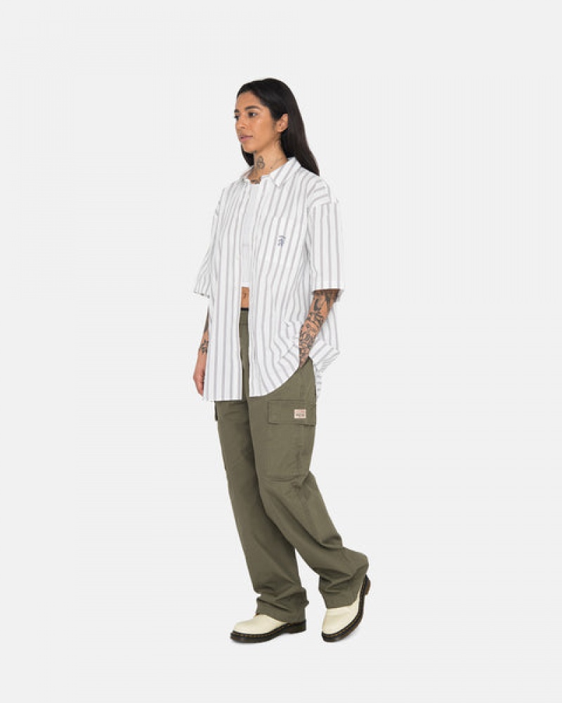 Stussy Ripstop Cargo Beach Pant Bukse Dame Olivengrønne Norge | WGM-0142