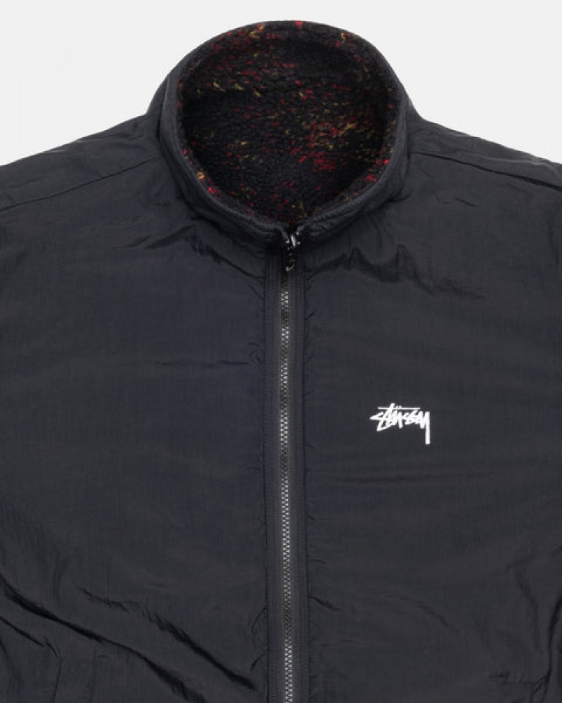 Stussy Sherpa Reversible Jacket Jakker Dame Svarte Rød Norge | SRF-1377