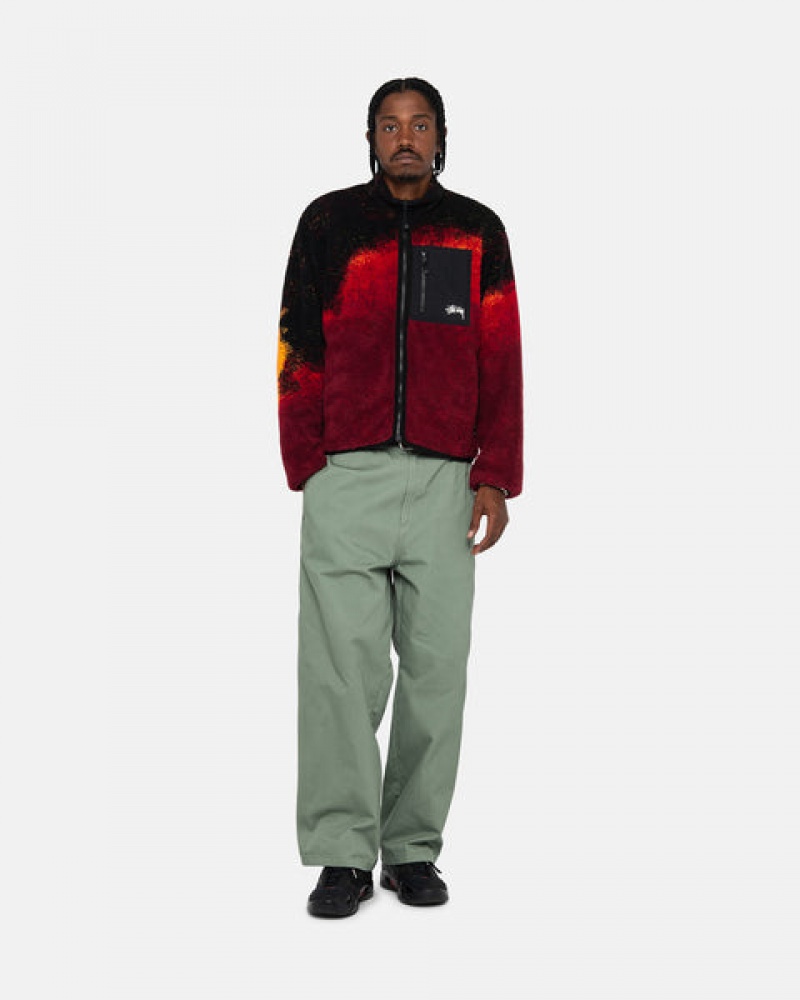 Stussy Sherpa Reversible Jacket Jakker Dame Svarte Rød Norge | SRF-1377