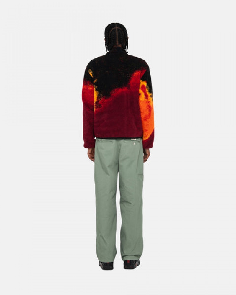 Stussy Sherpa Reversible Jacket Jakker Dame Svarte Rød Norge | SRF-1377