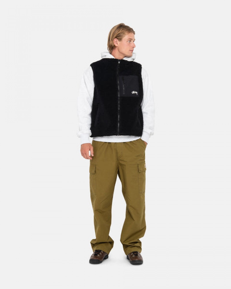 Stussy Sherpa Reversible Vest Vest Dame Svarte Norge | KEB-1286