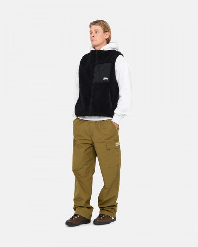 Stussy Sherpa Reversible Vest Vest Dame Svarte Norge | KEB-1286