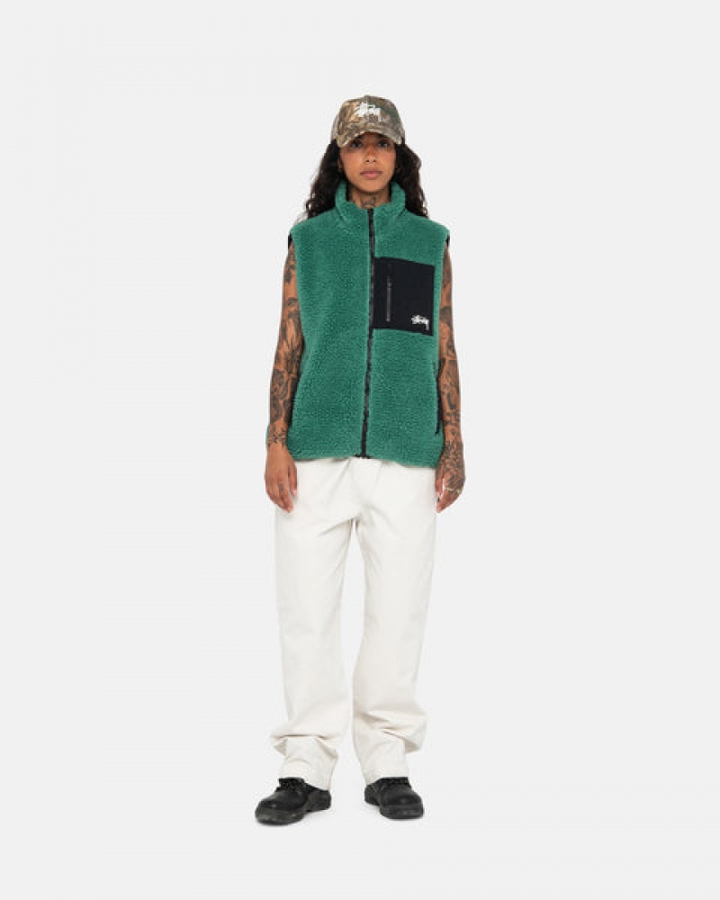 Stussy Sherpa Reversible Vest Vest Dame Turkis Norge | RUQ-9595