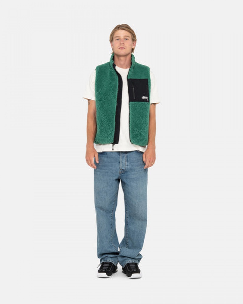 Stussy Sherpa Reversible Vest Vest Dame Turkis Norge | RUQ-9595