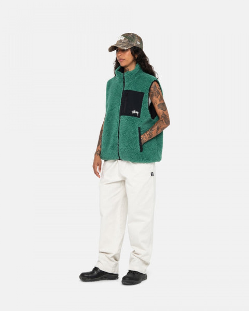 Stussy Sherpa Reversible Vest Vest Dame Turkis Norge | RUQ-9595