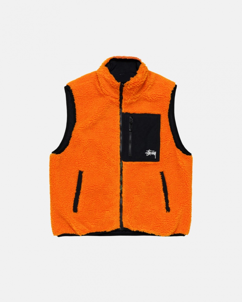 Stussy Sherpa Reversible Vest Vest Herre Gul Norge | AFZ-5124