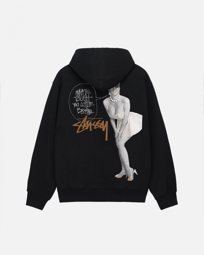 Stussy Skate Tough Hoodie Hettegenser Dame Svarte Norge | WXP-7176