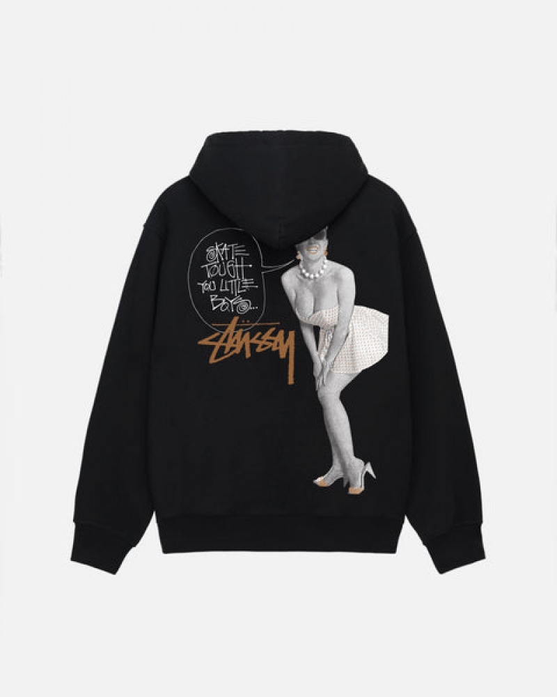 Stussy Skate Tough Zip Hoodie Hettegenser Dame Svarte Norge | PXY-0319