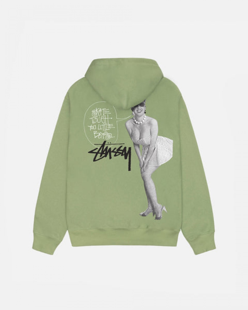 Stussy Skate Tough Zip Hoodie Hettegenser Dame Grønn Norge | AVZ-2600