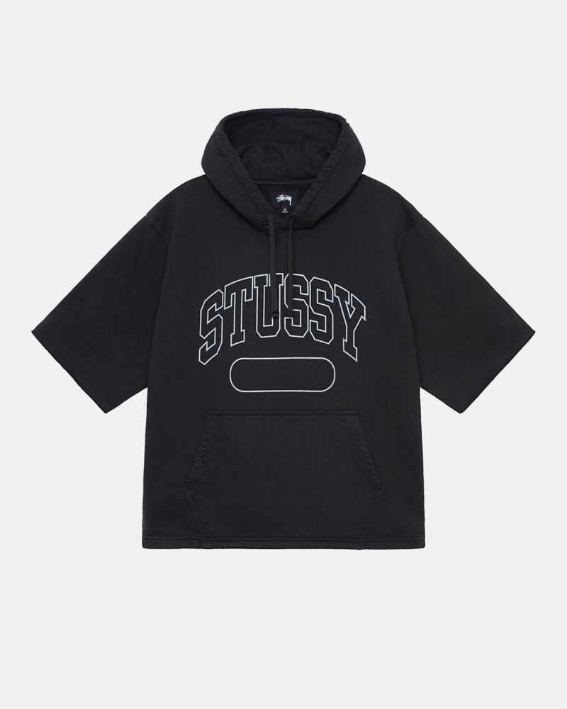 Stussy Ss Boxy Cropped Hoodie Hettegenser Dame Svarte Norge | LVI-8841