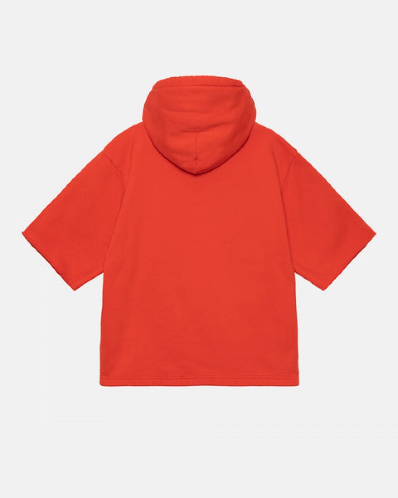 Stussy Ss Boxy Cropped Hoodie Hettegenser Dame Dyp Oransje Norge | RTT-8461