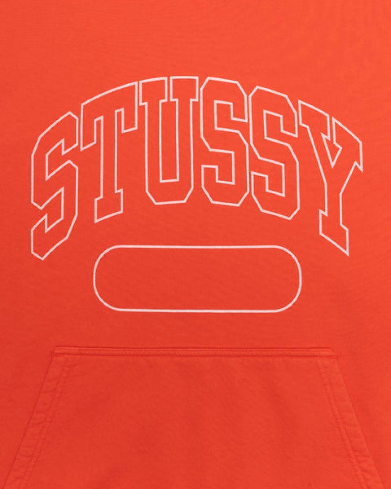 Stussy Ss Boxy Cropped Hoodie Hettegenser Dame Dyp Oransje Norge | RTT-8461