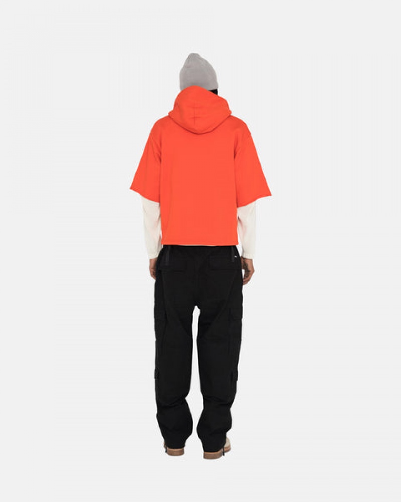 Stussy Ss Boxy Cropped Hoodie Hettegenser Dame Dyp Oransje Norge | RTT-8461