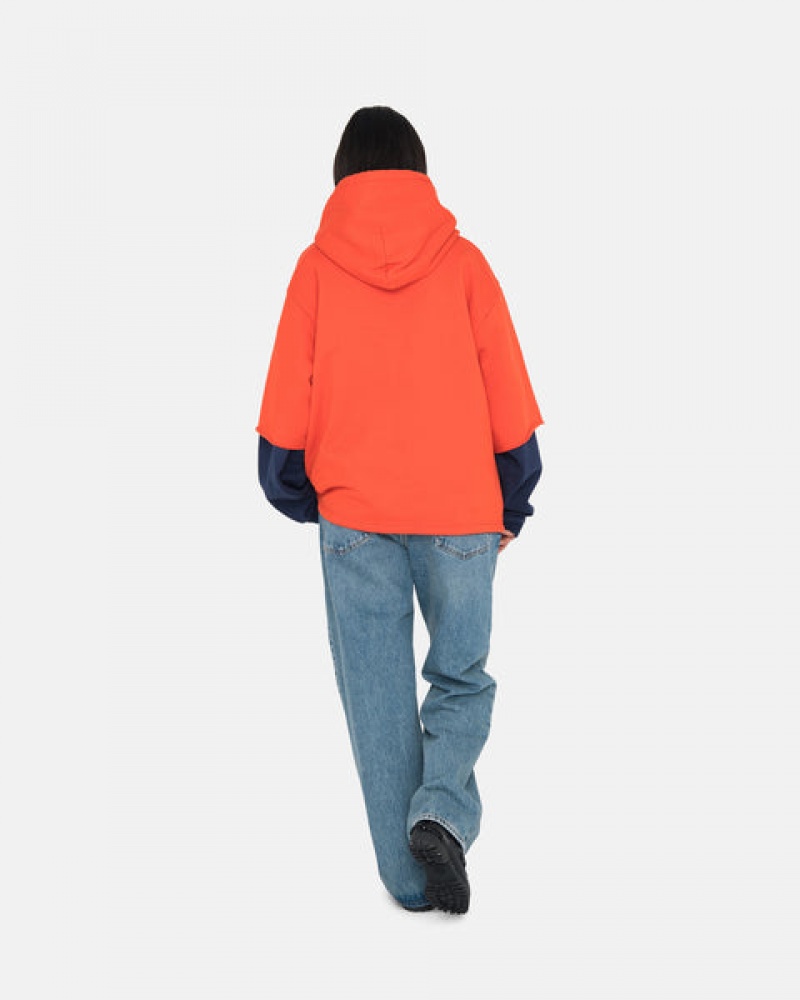 Stussy Ss Boxy Cropped Hoodie Hettegenser Dame Dyp Oransje Norge | RTT-8461