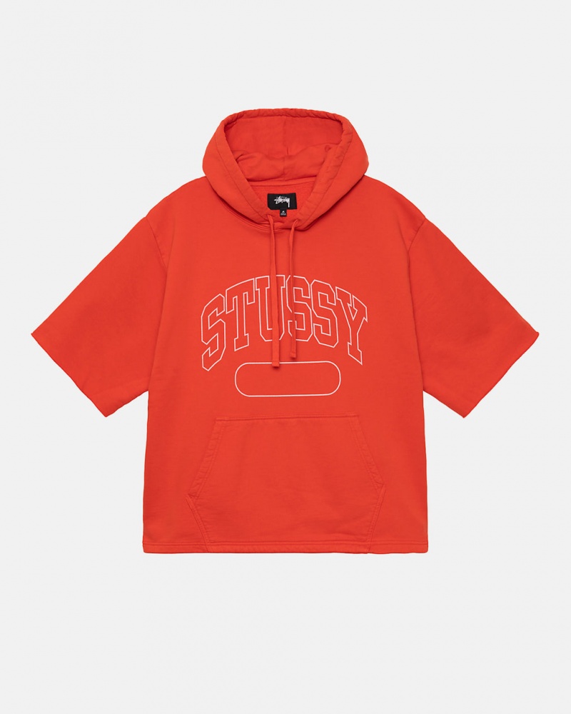 Stussy Ss Boxy Cropped Hoodie Hettegenser Dame Dyp Oransje Norge | RTT-8461