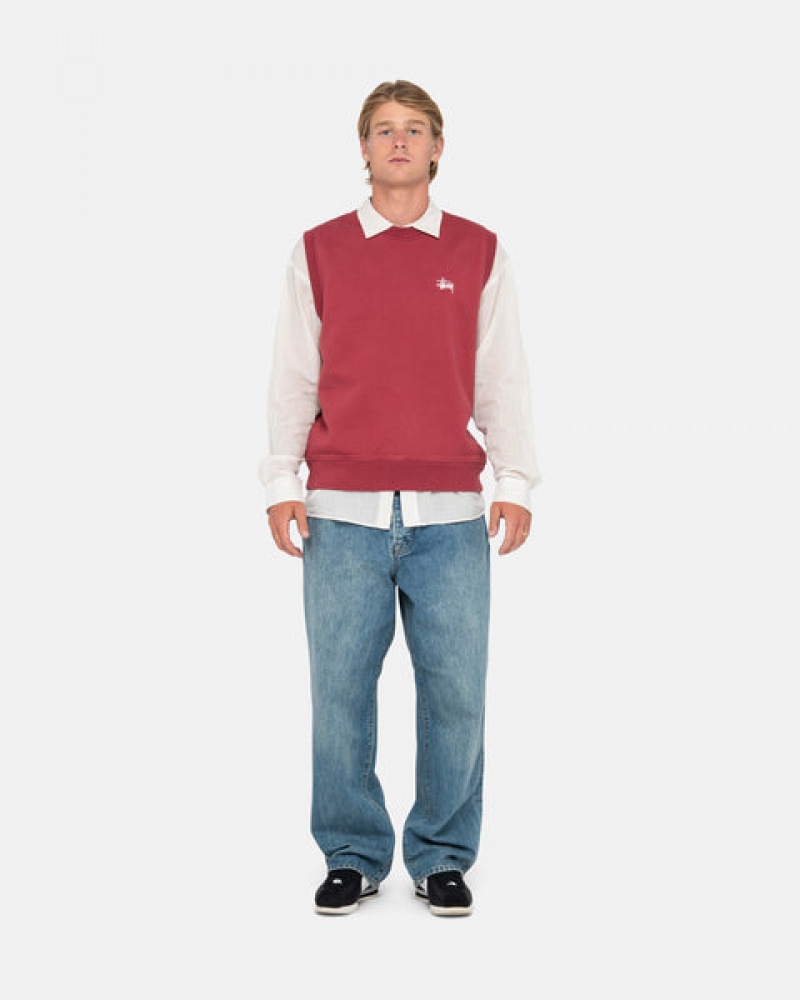 Stussy Stock Fleece Vest Gensere Dame Burgunder Norge | IZG-9717