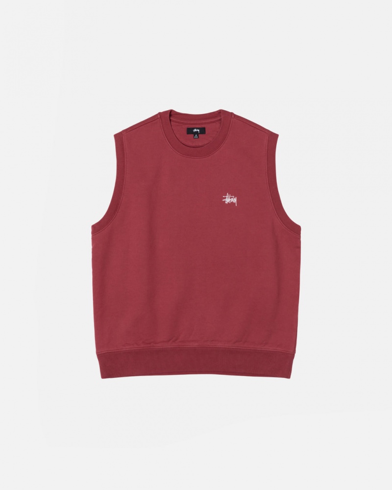 Stussy Stock Fleece Vest Gensere Dame Burgunder Norge | IZG-9717