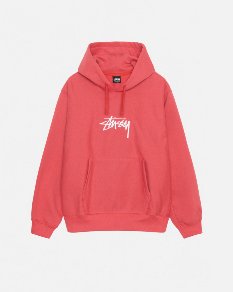 Stussy Stock Logo Applique Hood Gensere Herre Rød Norge | LNW-1325