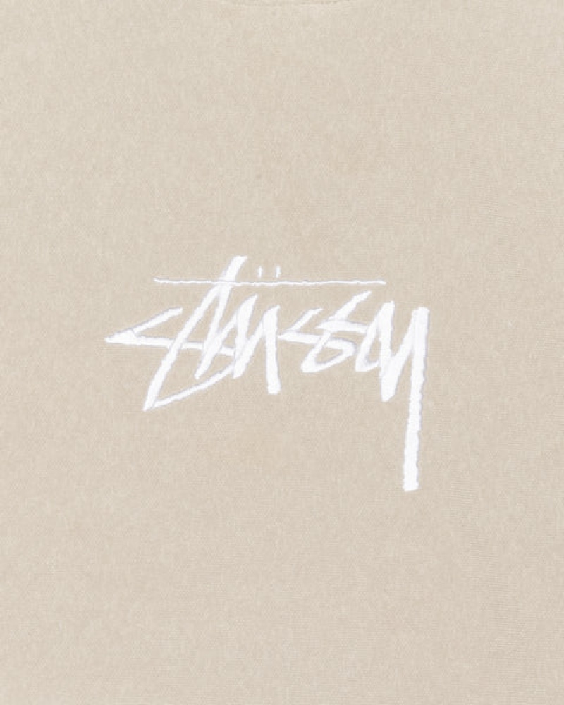 Stussy Stock Logo Applique Hood Gensere Dame Khaki Norge | XPV-3836