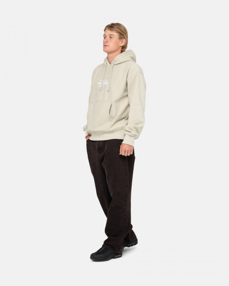 Stussy Stock Logo Applique Hood Gensere Dame Khaki Norge | XPV-3836