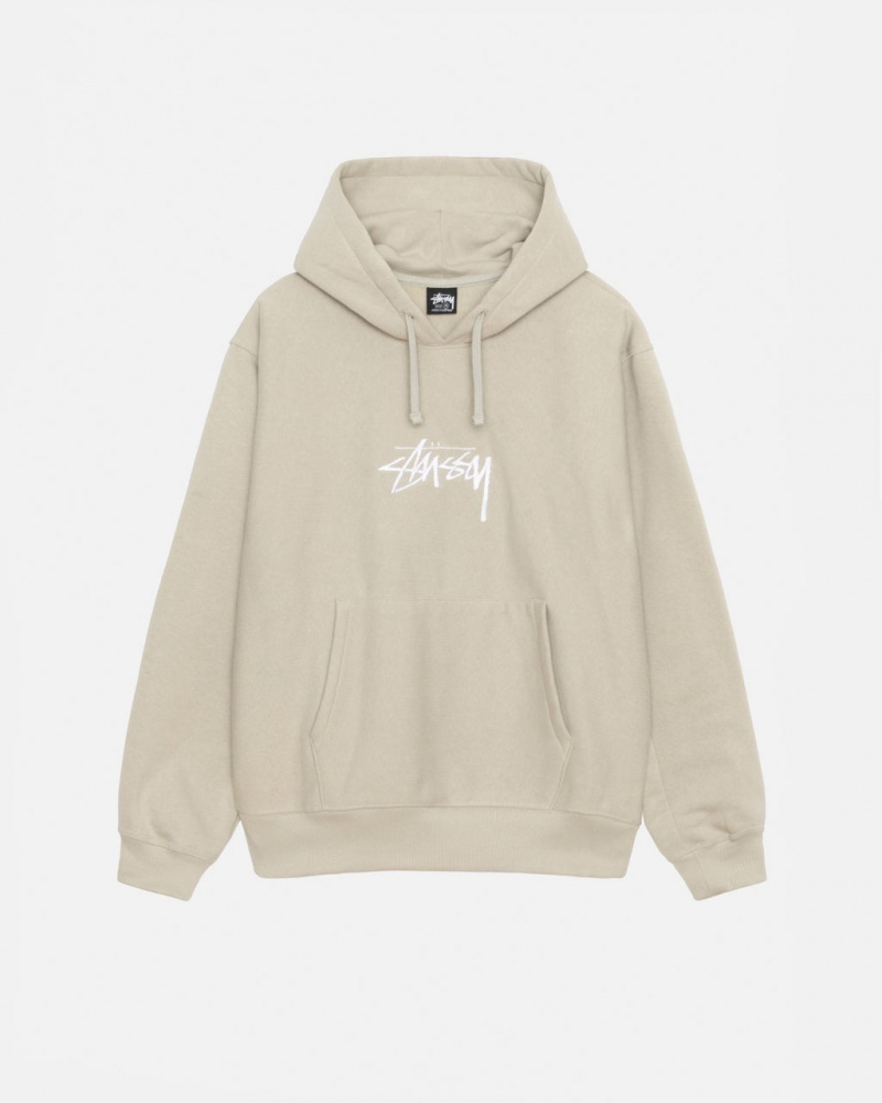 Stussy Stock Logo Applique Hood Gensere Dame Khaki Norge | XPV-3836