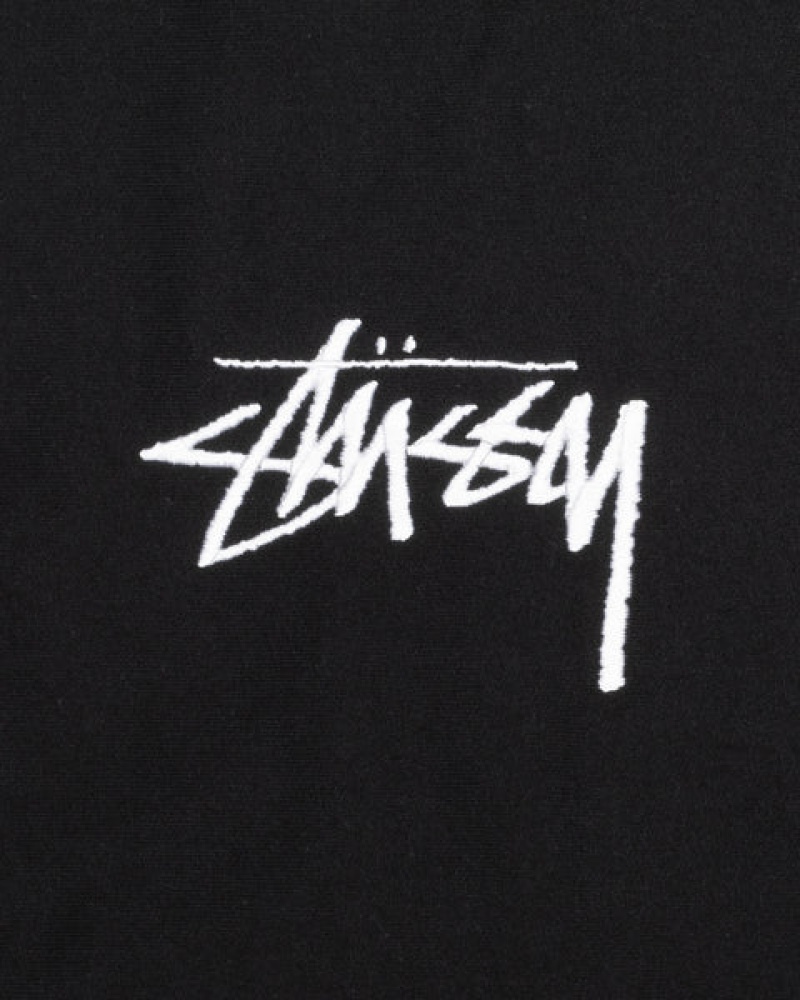 Stussy Stock Logo Applique Hoodie Hettegenser Dame Svarte Norge | OOE-6631