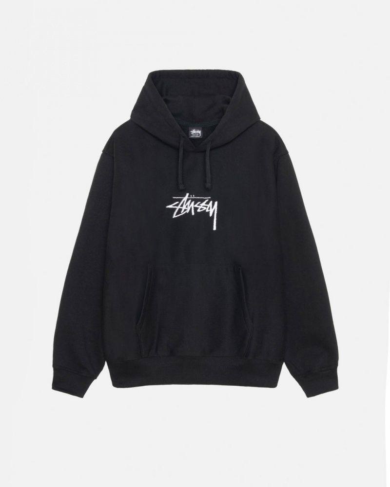 Stussy Stock Logo Applique Hoodie Hettegenser Herre Svarte Norge | IVG-3315