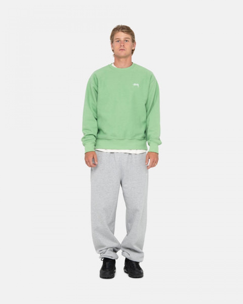 Stussy Stock Logo Crew Gensere Dame Grønn Norge | KPI-6407