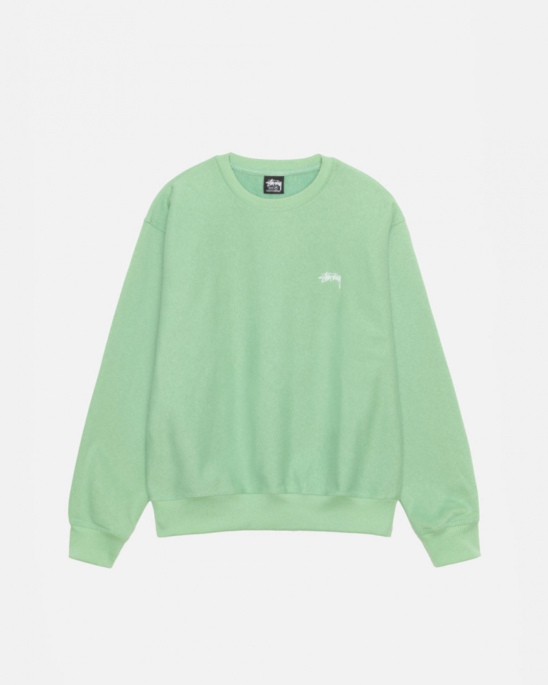 Stussy Stock Logo Crew Gensere Dame Grønn Norge | KPI-6407