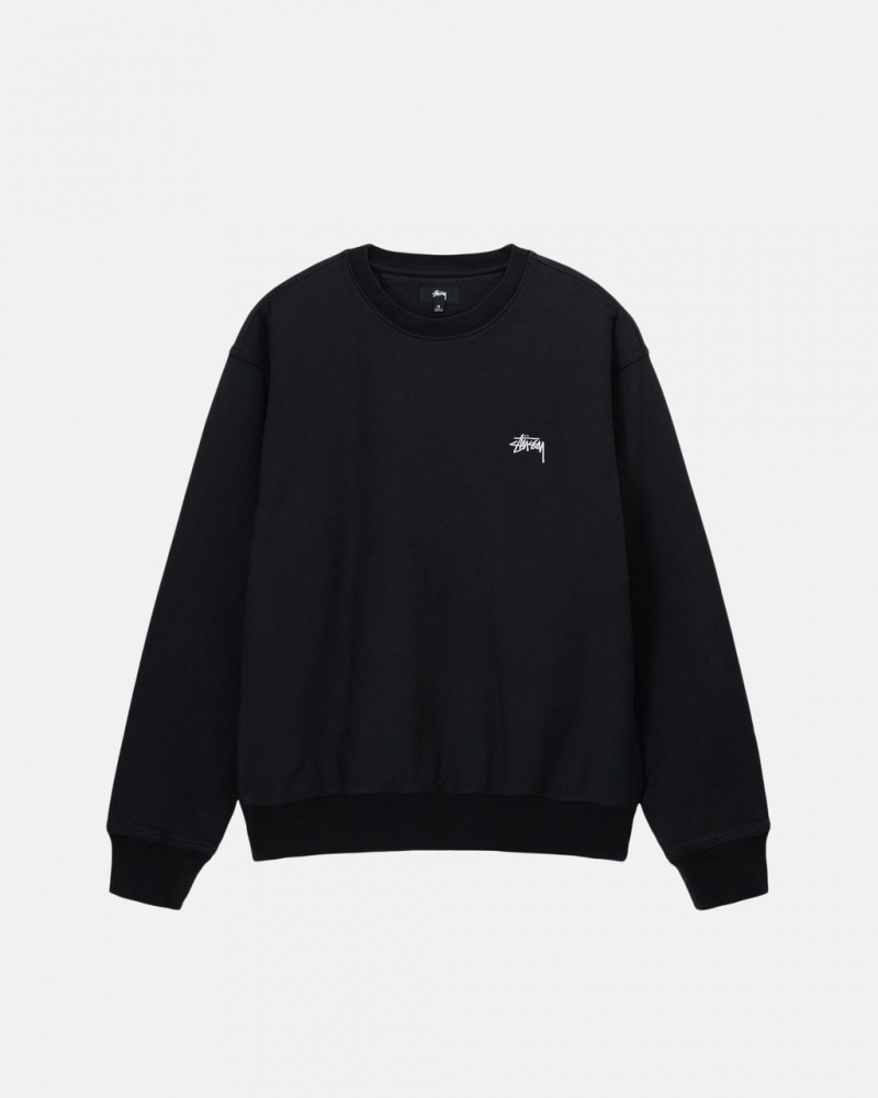 Stussy Stock Logo Crew Gensere Herre Svarte Norge | FFE-5375