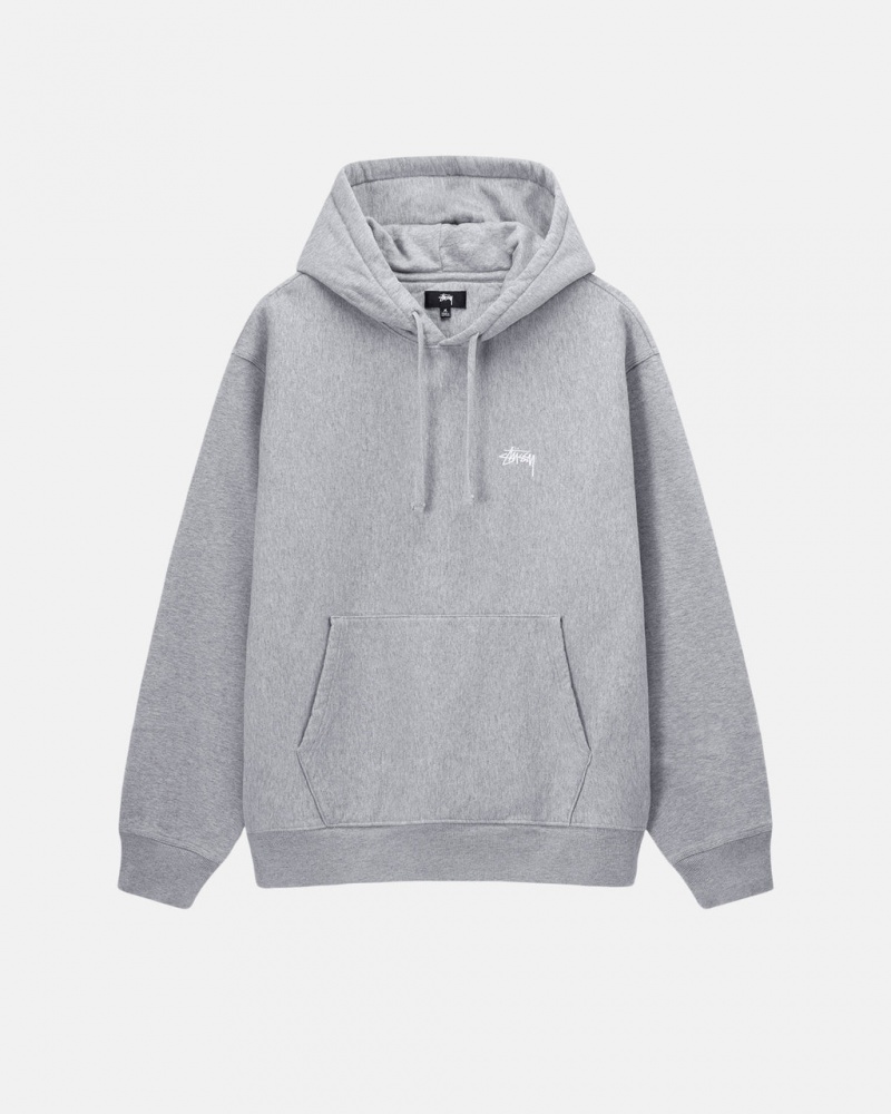 Stussy Stock Logo Hoodie Hettegenser Dame Grå Norge | VUZ-9961