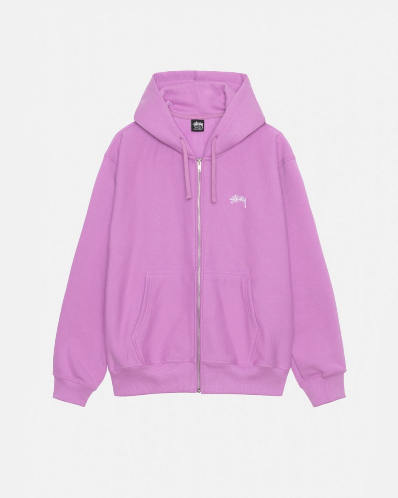 Stussy Stock Logo Zip Hood Gensere Dame Lilla Norge | BRU-9640